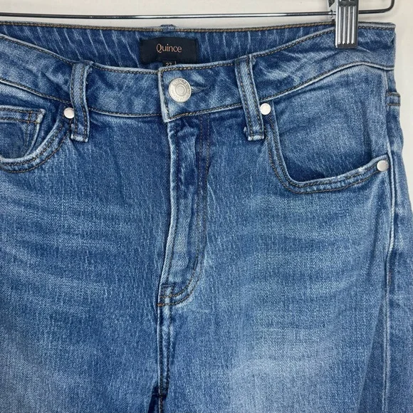 Quince Women's Wide-Leg Blue Jeans - Picture 2 of 5